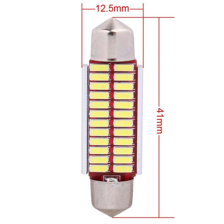 2 PCS 41mm 2W 240LM White Light 24 LED SMD 4014 Error Free License Plate Lights Car Light Bulb