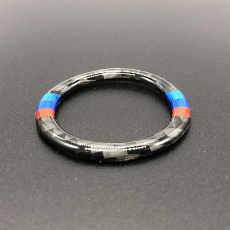 Car Carbon Fiber Soft Panel Engine Start Key Push Button Ring Trim Decorative Sticker for BMW E90...