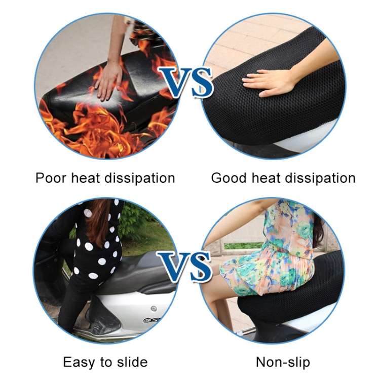 Motorcycle Breathable Sunscreen Double Layer 3D Honeycomb Small Hole Polyester Cushion Mesh, Size...