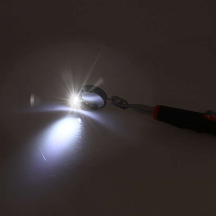 Retractable Vehicle Car Chassis Telescoping Inspection Mirror with 1 PCS 3mm LED Light, Mirror Di...