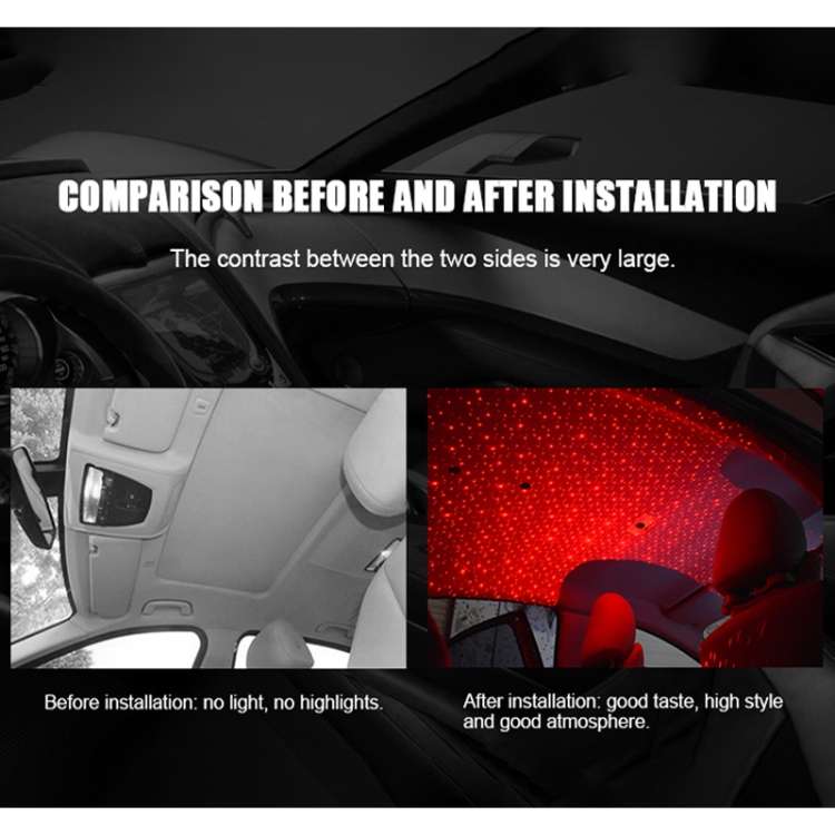 5V Roof Ceiling Decoration Red Light Star Night Lights Starry Sky Atmosphere Lamp Projector with ...