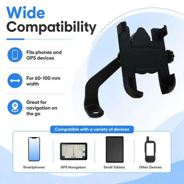 Motorcycle Rear View Mirror Aluminum Alloy Phone Bracket, Suitable for 60-100mm Device, Rear View...