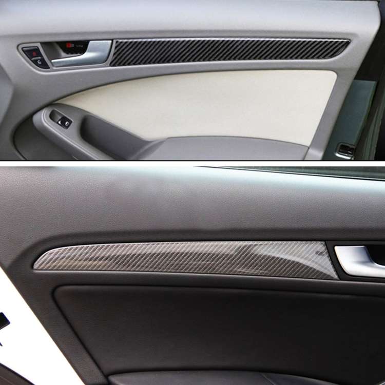 4 PCS Car Carbon Fiber Inner Door Panel Decorative Sticker for Audi A4L / A5 / Q5 2009-2016