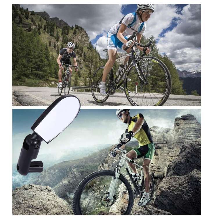 2 PCS Mini Universal Adjustable Rear View Mirror Rear Reflector for Bicycle / Mountain Bike