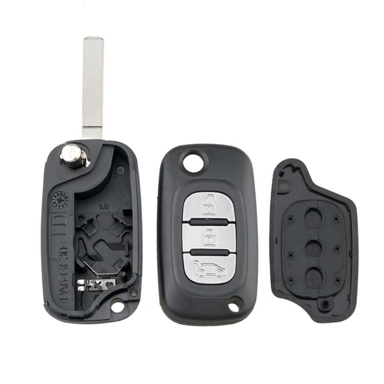 For RENAULT Clio / Megane / Kangoo / Modus Car Keys Replacement 3 Buttons Car Key Case with Folda...
