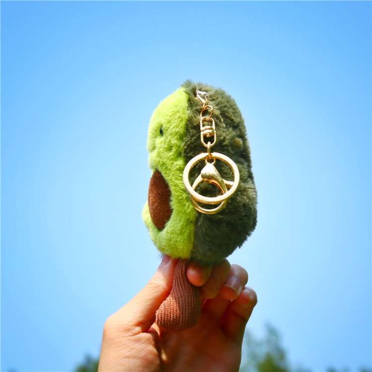 Cute Fruit Jewelry Plush Cartoon Anthropomorphic Avocado Key Ring