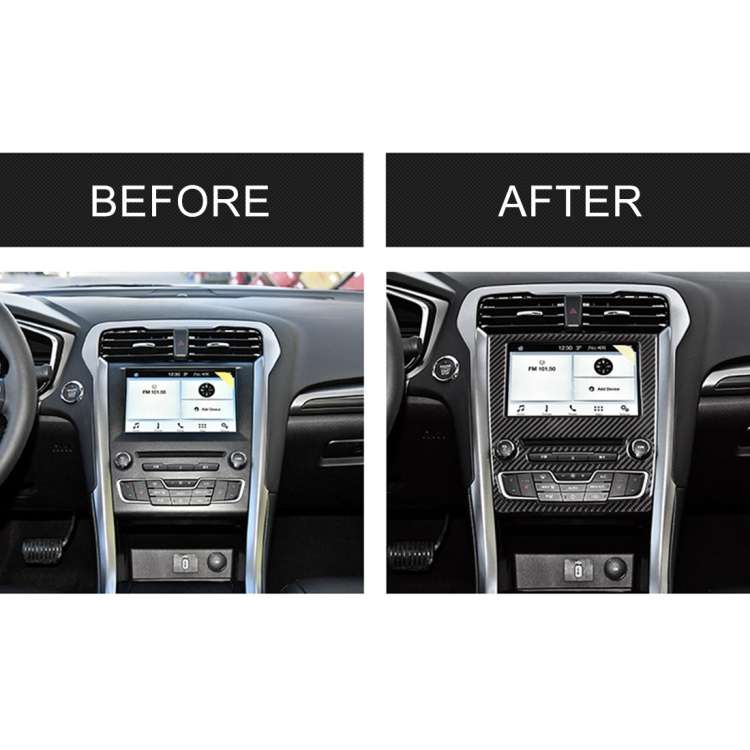 Car Carbon Fiber Central Control Panel Decorative Sticker for Ford New Mondeo 2013-2019