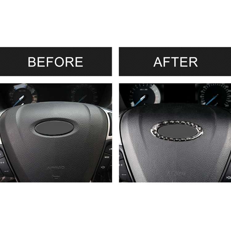 Car Carbon Fiber Steering Wheel Frame Decorative Sticker for Ford New Mondeo 2013-2019