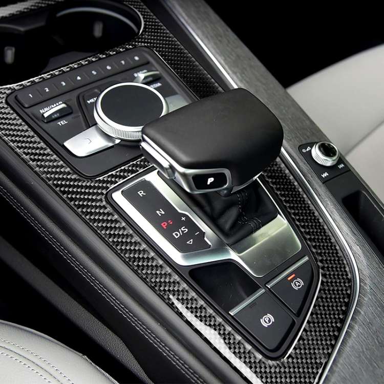 Car Carbon Fiber Gear Position Panel Decorative Sticker for Audi 2017-2018 A4L / 2017-2018 A5 / 2...