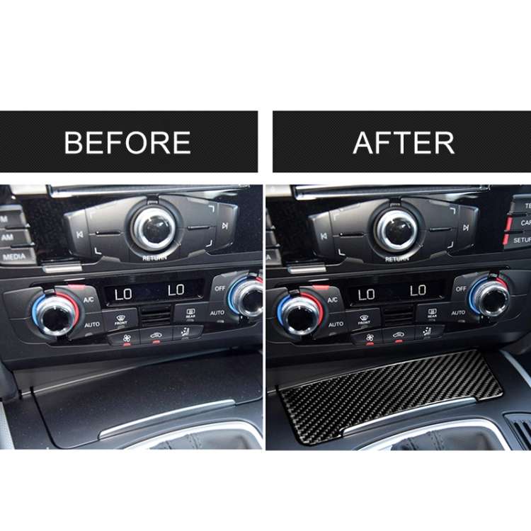 Car Carbon Fiber Storage Cigarette Lighter Panel Decorative Sticker for Audi 2010-2018 Q5 / 2009-...