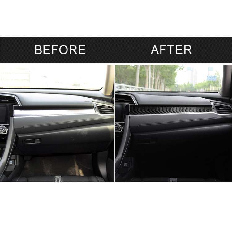 Car Carbon Fiber Central Control Decorative Sticker for Honda Tenth Generation Civic 2016-2019