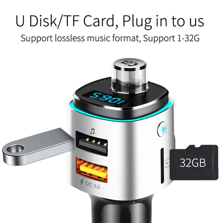 BC42 Bluetooth 5.0 Multi-function Car Colorful Atmosphere Lamp MP3 Player, Support TF Card &amp; ...