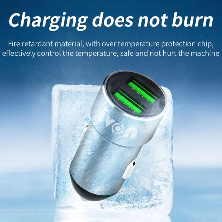 IVON CC38 2.4A Dual USB Car Charger + 1m USB to USB-C / Type-C Fast Charge Data Cable Set