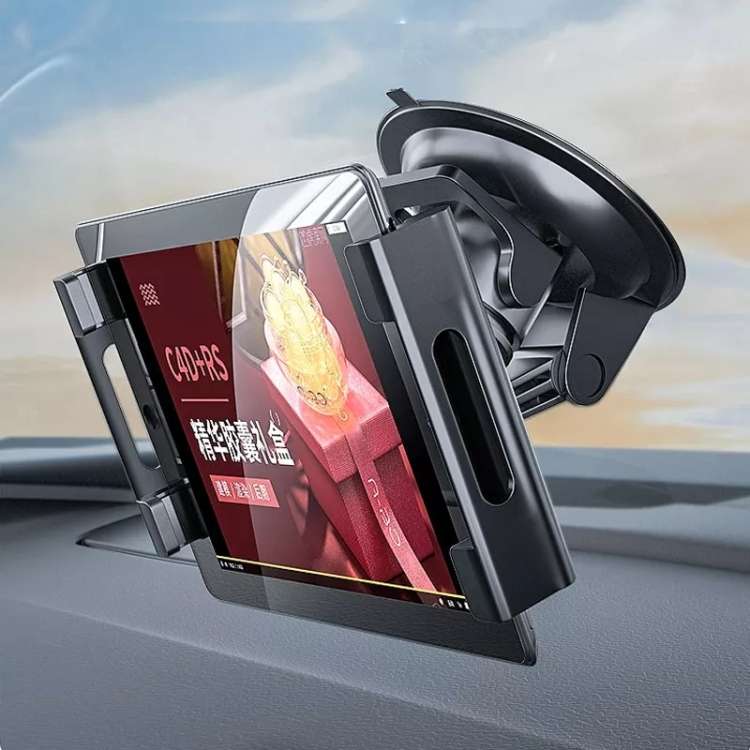 Car Dashboard Tablet Holder PVC Suction Cup Windshield Bracket + Tray