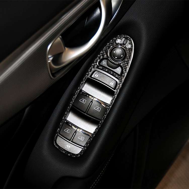 2 PCS Car Carbon Fiber Window Lift Panel Decorative Sticker for Infiniti Q50, Left Drive