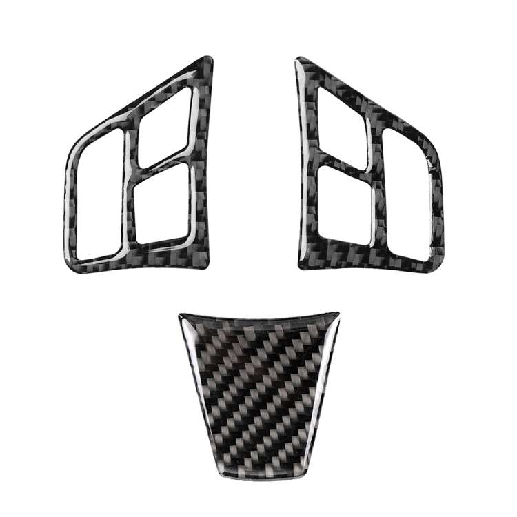 3 in 1 Car Carbon Fiber Solid Color Steering Wheel Button Decorative Sticker for BMW 3 Series E90...