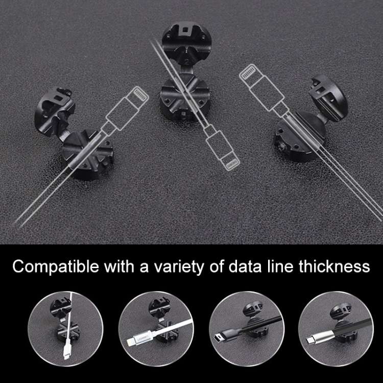 Car Carbon Fiber Magnetic Clamp Cable Storage Box Creative Desktop Hub Organizer