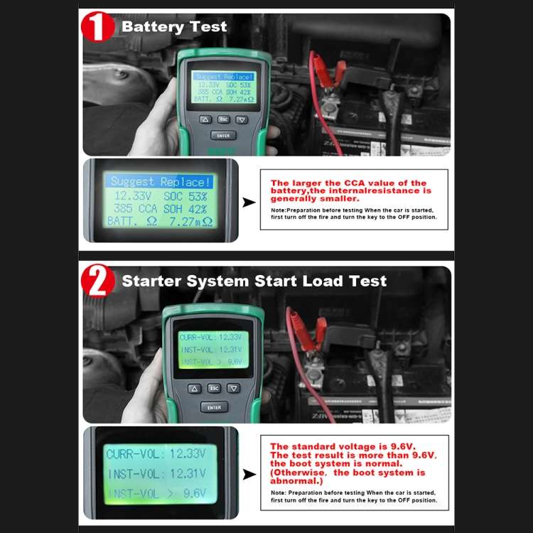 DUOYI DY2015A Car 12V 24V Digital CCA Load Battery Charging Digital Capacity Tester