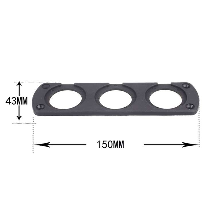 5 PCS 3-Hole Car Modified USB Charging Voltmeter Cigarette Lighter Panel