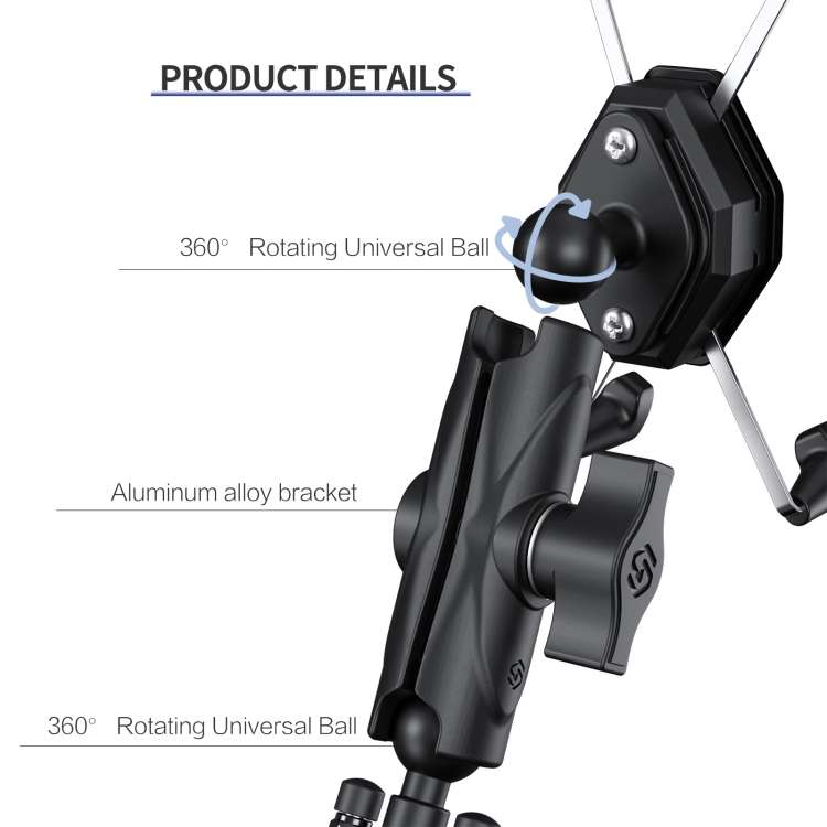 ZH-1558A1 Motorcycle Handlebar X-shape Aluminum Alloy Phone Holder