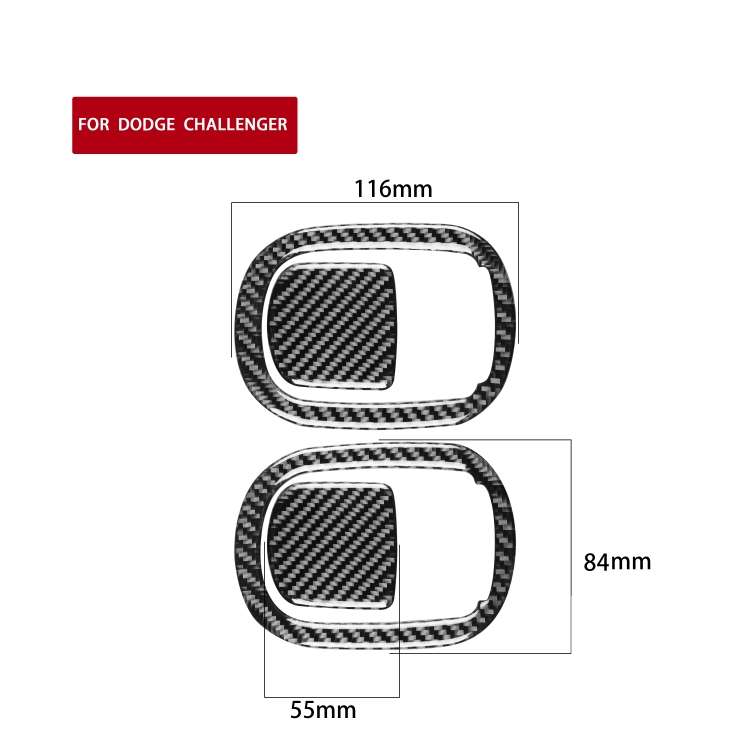 4 PCS / Set Carbon Fiber Car Seat Back Decorative Sticker for Dodge Challenger 2015 to Now, Left ...