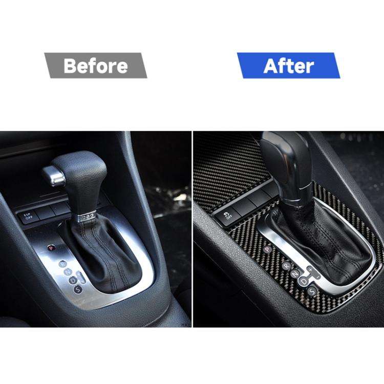 Carbon Fiber Car Gear B Decorative Sticker for Volkswagen Golf 6 2008-2012, Left Driving