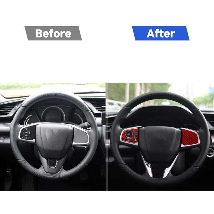 Car Carbon Fiber Steering Wheel Button Middle Configuration Decorative Sticker for Honda Tenth Ge...