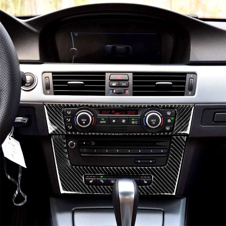 Carbon Fiber Car Central Control CD Panel Decorative Sticker for BMW E90 / E92 2005-2012, High Ed...