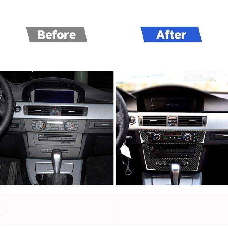 Carbon Fiber Car Central Control CD Panel Decorative Sticker for BMW E90 / E92 2005-2012, High Ed...