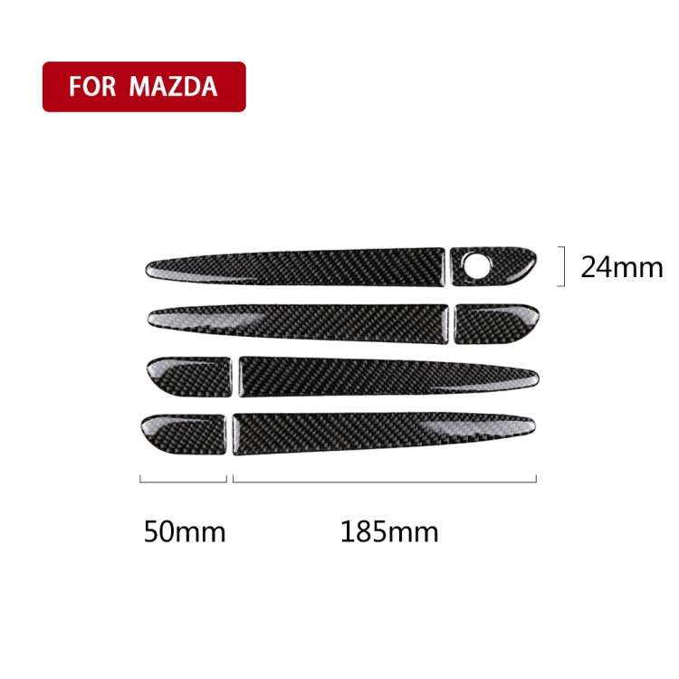 One Set Car Carbon Fiber Outside Door Handle without Smart Hole Decorative Sticker for Mazda CX-5...