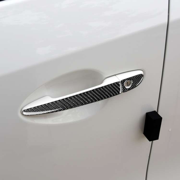 One Set Car Carbon Fiber Outside Door Handle without Smart Hole Decorative Sticker for Mazda CX-5...