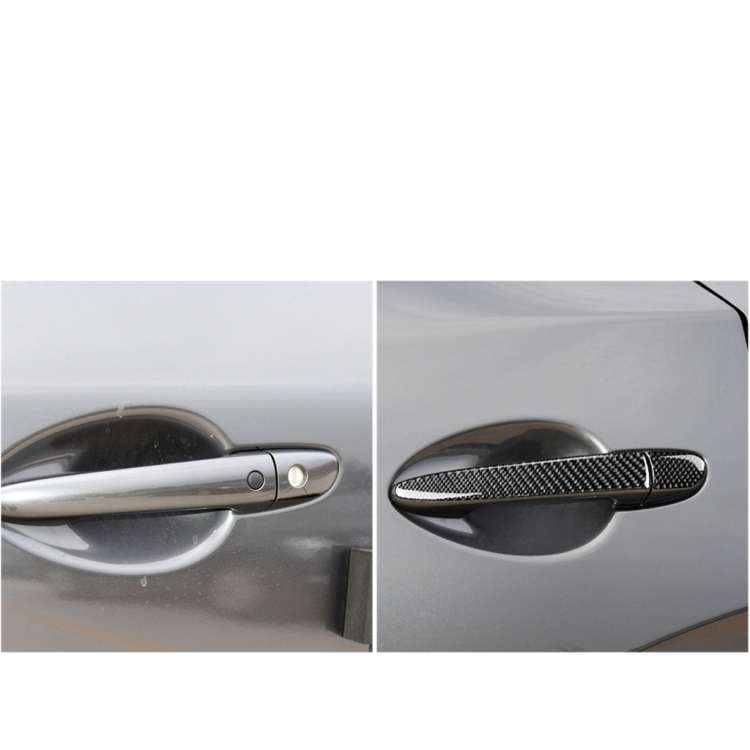 One Set Car Carbon Fiber Outside Door Handle without Smart Hole Decorative Sticker for Mazda CX-5...