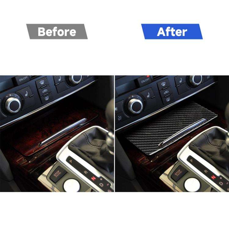 Car Carbon Fiber Storage Cover Decorative Sticker for Audi A6 2005-2011, Left Drive