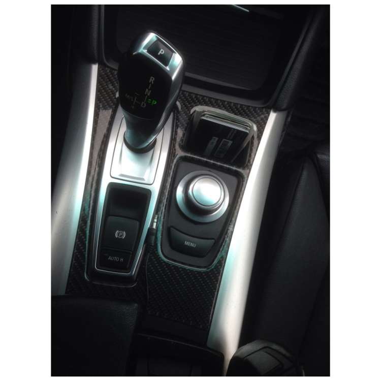 Car Carbon Fiber Solid Color Gear Panel Decorative Sticker for BMW X5 2008-2013 / X6 2009-2014, L...
