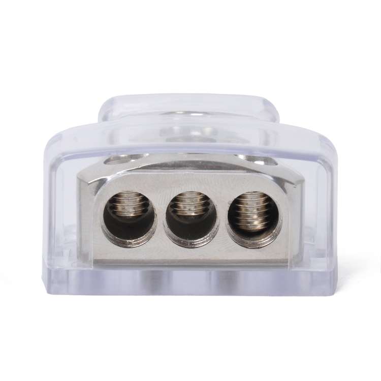 3-Way Car Audio Stereo Amp Power / Ground Cable Splitter Distribution Block 4GA