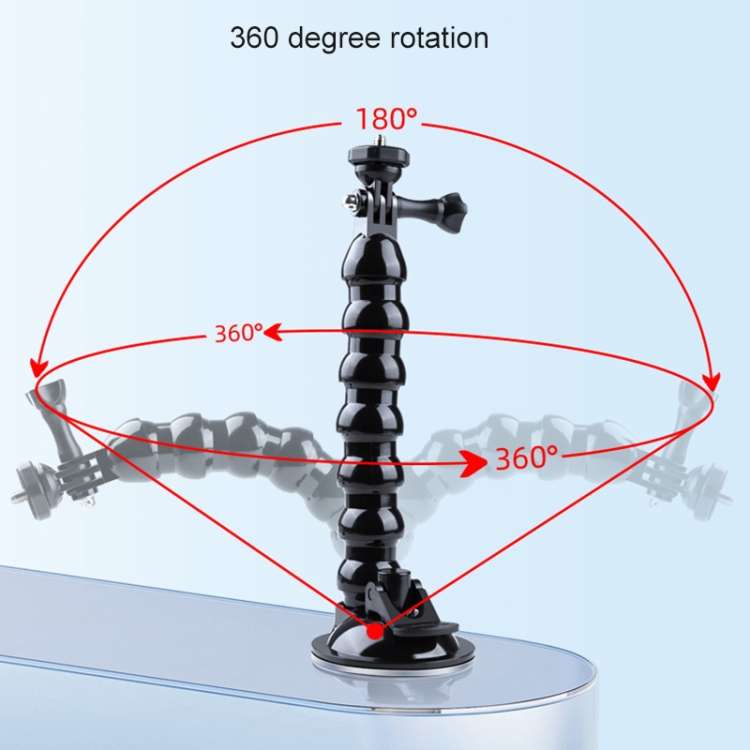 Extended Suction Cup Jaws Flex Clamp Mount with Cold Shoe Phone Clamp, Extended Suction Cup Mount...