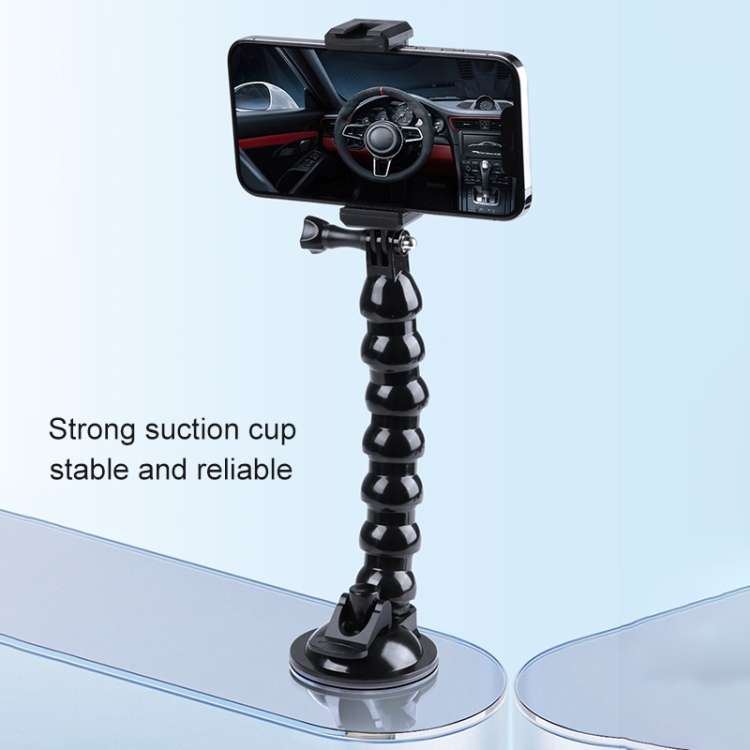 Extended Suction Cup Jaws Flex Clamp Mount with Cold Shoe Phone Clamp, Extended Suction Cup Mount...