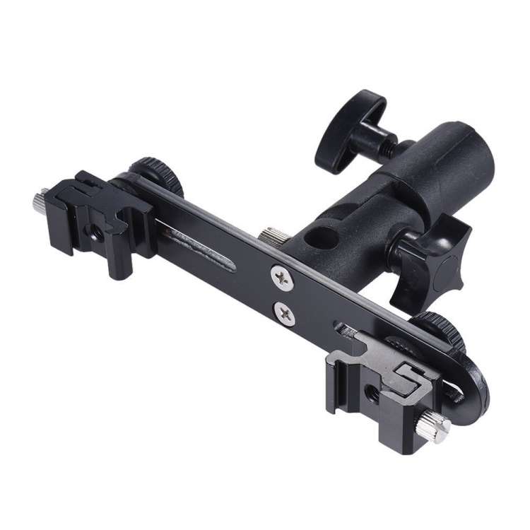 Double Hot Shoe Flash Stand Bracket