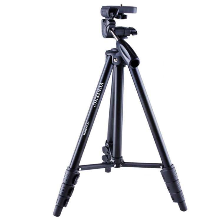 YUNTENG VCT-680RM 4-Section Folding Legs Aluminum Alloy Tripod Mount with Three-Dimensional Tripo...