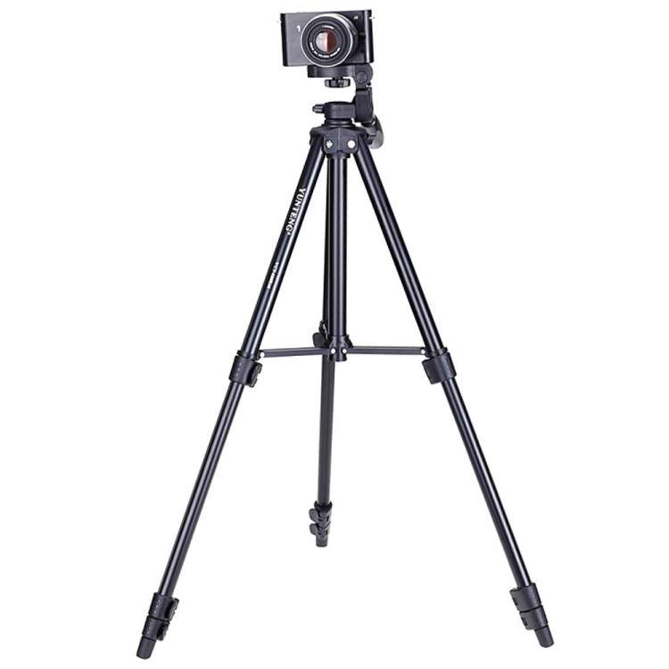 YUNTENG VCT-680RM 4-Section Folding Legs Aluminum Alloy Tripod Mount with Three-Dimensional Tripo...