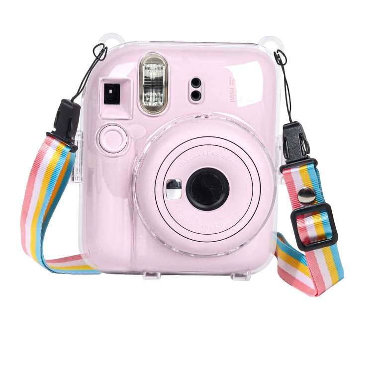 For FUJIFILM Instax mini 12 Crystal Hard Case Camera Bag with Shoulder Strap, For FUJIFILM Instax...