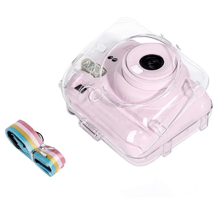For FUJIFILM Instax mini 12 Crystal Hard Case Camera Bag with Shoulder Strap, For FUJIFILM Instax...
