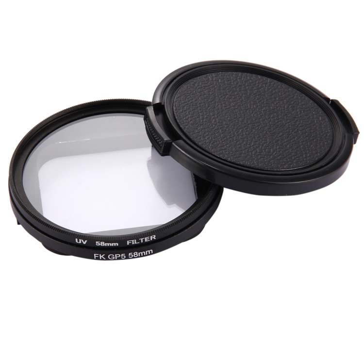 58mm 3 in 1 Round Circle UV Lens Filter with Cap for GoPro HERO7 Black/6 /5
