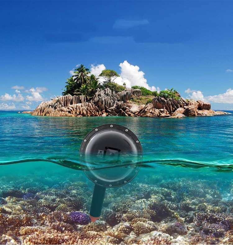Shutter Trigger + Dome Port Lens Transparent Cover + Floating Hand Grip Diving Buoyancy Stick wit...