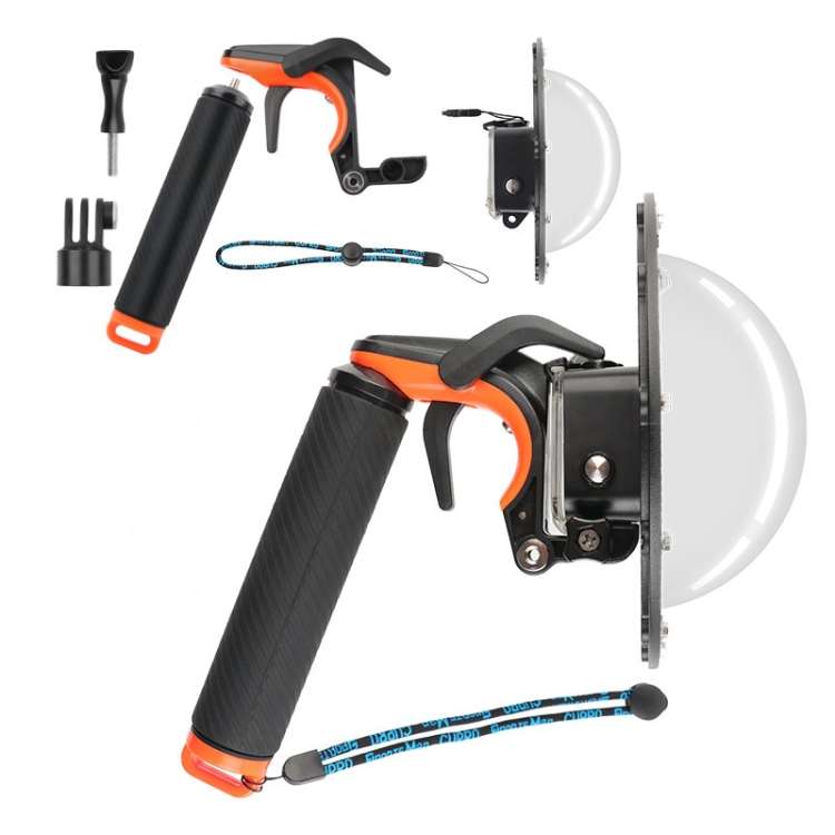Shutter Trigger + Dome Port Lens Transparent Cover + Floating Hand Grip Diving Buoyancy Stick wit...