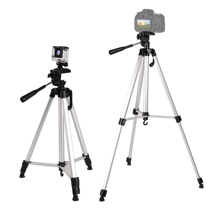 Live Broadcast Tripod 3-Section Folding Legs Aluminum Alloy Tripod Mount with U-Shape Three-Dimen...