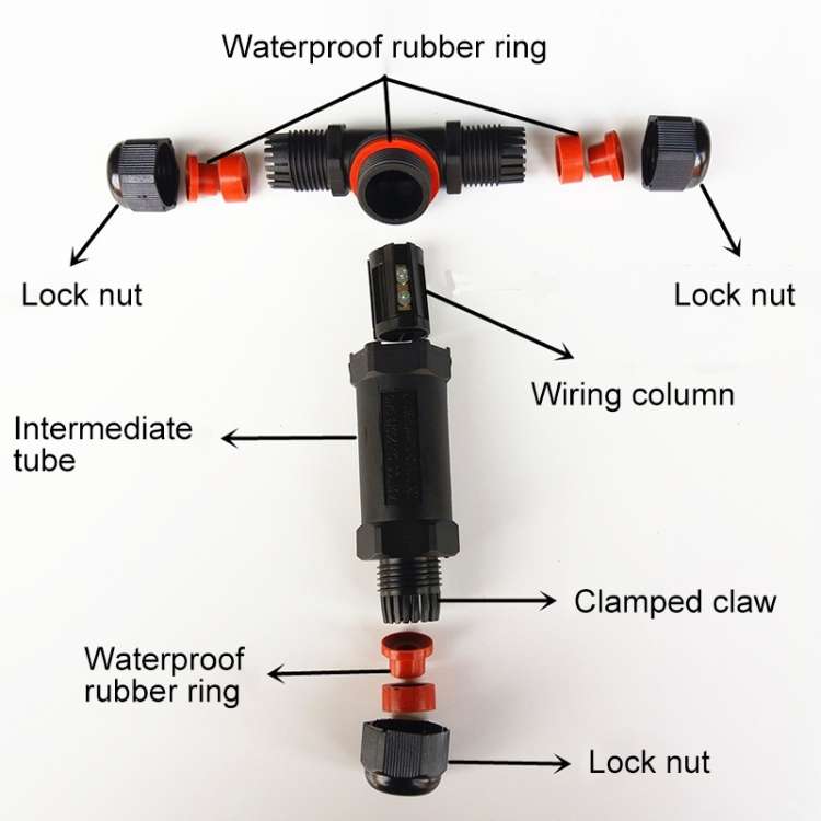 XY25 IP68 Waterproof 3 Pin T-type Cable Connector