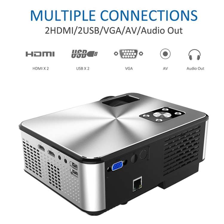 Cheerlux C9 1280x720 720P HD Smart Projector, Support HDMI x 2 / USB x 2 / VGA / AV, C9 (Black), ...