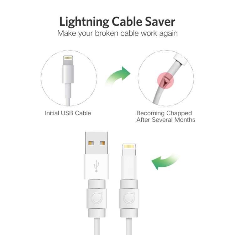 UGREEN LP127 6 PCS Anti-break Data Cable Protector for All Apple Original Data Cable