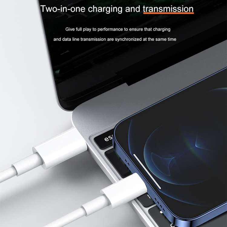 12W 5V/2A USB-C / Type-C to 8 Pin PD Fast Charging Cable for iPhone, iPad, Cable Length: 1m